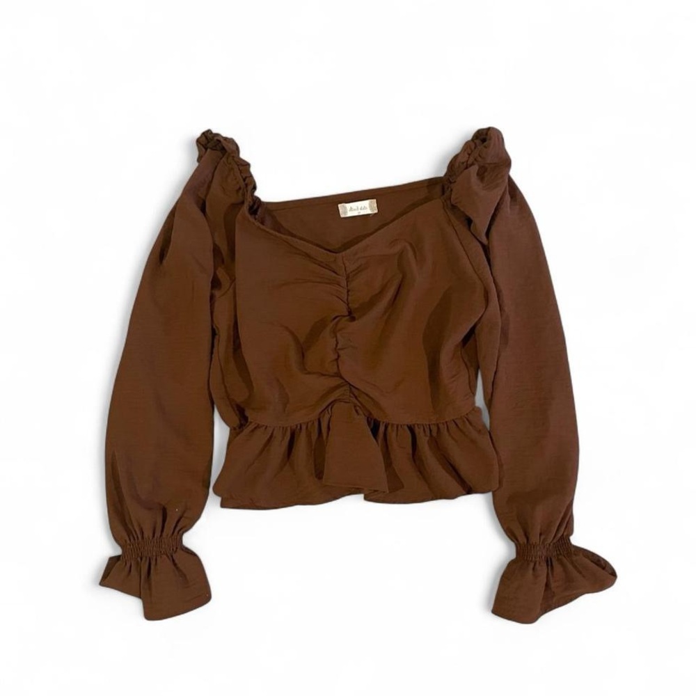 Altar'd State Gathered Chocolate Blouse